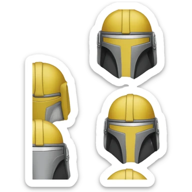 Mandalorian helmet black and yellow sticker