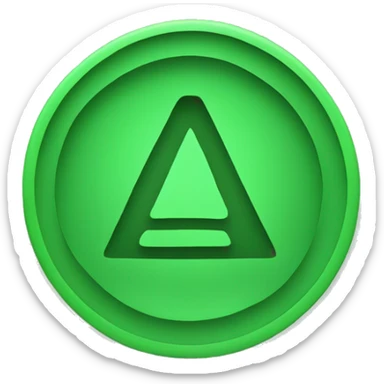 a green circle with an A inside sticker
