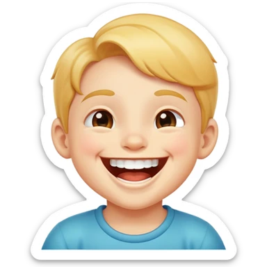 child laughing with a big smile, cheerful and joyful sticker