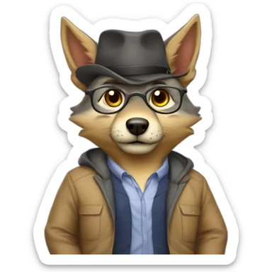 Fat Jackal whit teacher outfit sticker