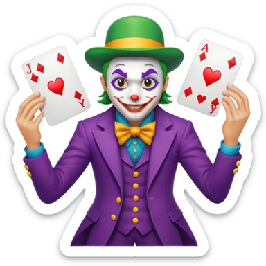card joker spinning world sticker