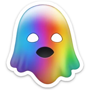 rainbow ghost sticker