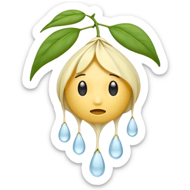 wilted jasmine like realistic detial but used for mobile emoji sticker
