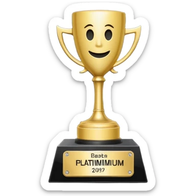 A dark metal platinum music award plaque sticker