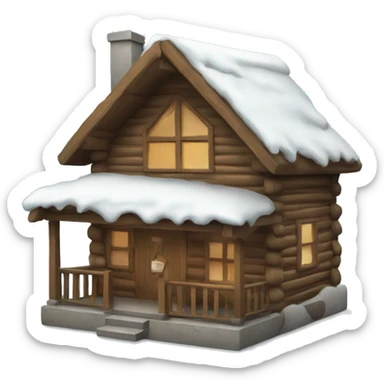 winter cabin sticker