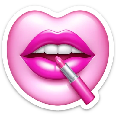 pink lipgloss sticker