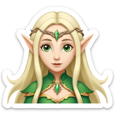 female elf with long hair and pointy ears sticker