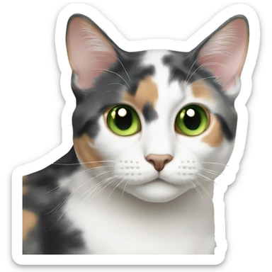 Dilute calico cat green eyes sticker