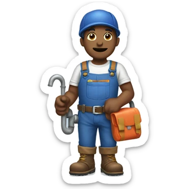 Ed wearing a plumber’s costume sticker