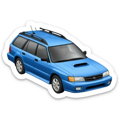 Blue 1990 Subaru legacy wagon in a snow filled ditch sticker