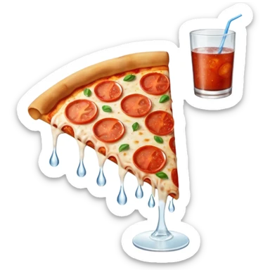 lon nước ngọt và pizza sticker