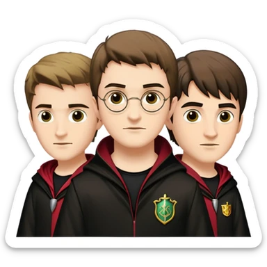 Harry Potter, Cedric Diggory, and Viktor Krum as Triwizard champions sticker