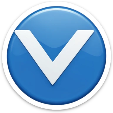 a small, round deep blue badge with a white check mark in the center, similar in style to the verification badge seen on social media sticker