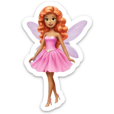 Attractive Barbie ginger fairy sticker