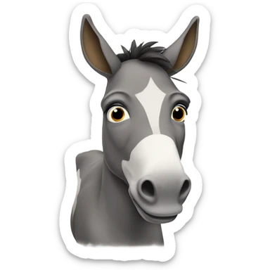 Donkey with a mustache sticker