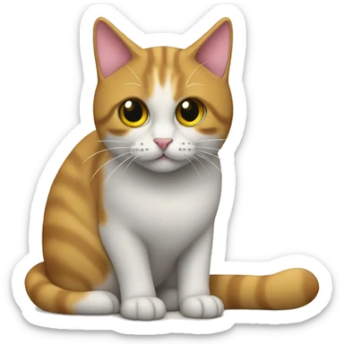 Gato con pez en la boca sticker