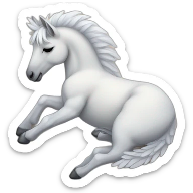 Pegasus sleeping lying on the ground sticker