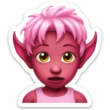 Pink demon baby sticker