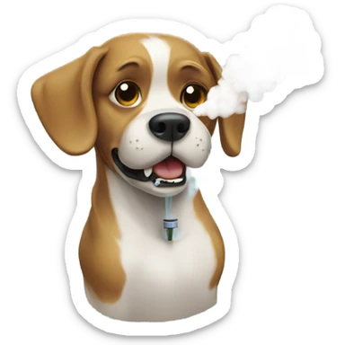 Vaping dog sticker