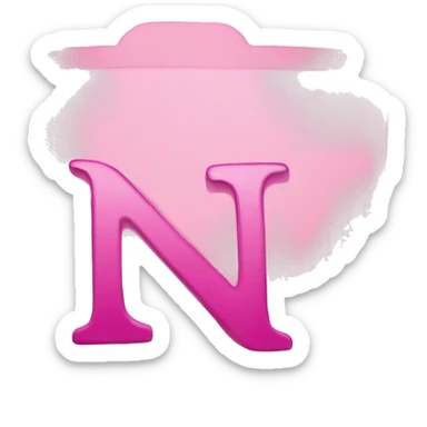 Pink letter n sticker