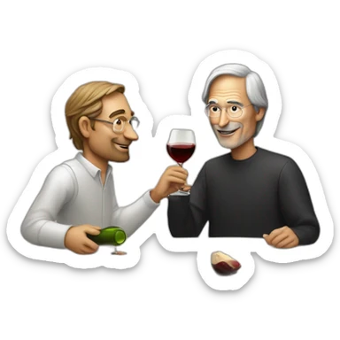 God enjoying some wine with Steve Jobs in the iCloud sticker