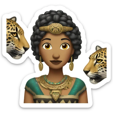 Maya with jaguar dress  sticker