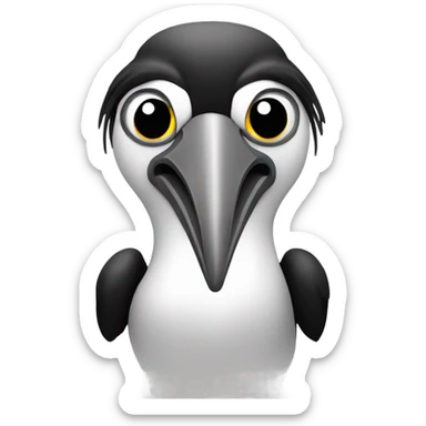 Black and white grainy cyber pelican sticker
