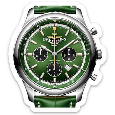 Breitling green faced watch sticker