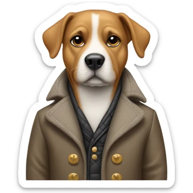 dog wearing a coat sticker