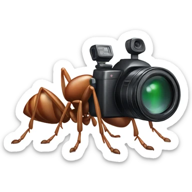 Ant with a camera sticker