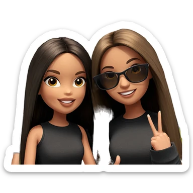 smiling girls enjoying the outdoors sticker