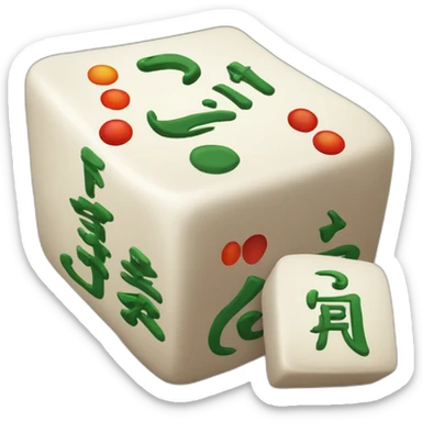 a mahjong emoji with the word "blessing" written on it sticker