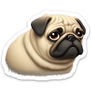 Sad pug crying about Trump sticker