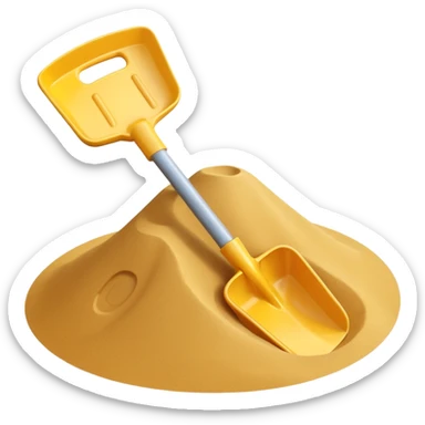 toy shavel on the sand sticker