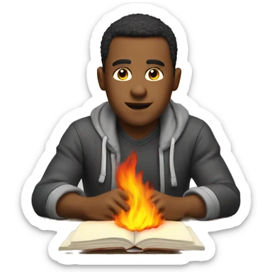 Homework on fire sticker