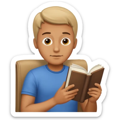 a man read book sticker