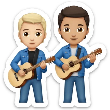 Junior H y Natanael Cano tocando la guitarra  sticker