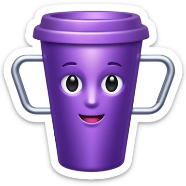 glitter purple cup sticker