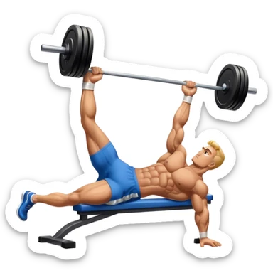 side-view bodybuilder lying down barbell glute-bridges sticker