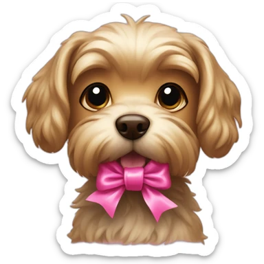 yorkshire dog with a pink ribbon sticker