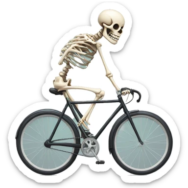 Skeleton on bicycle sticker