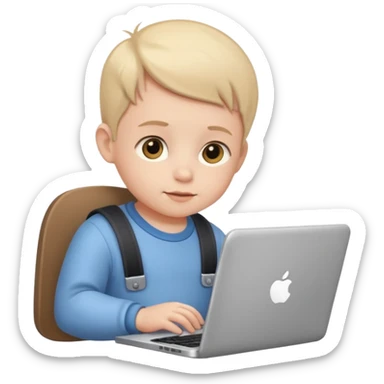 A baby DEVELOPER WITH A laptop sticker