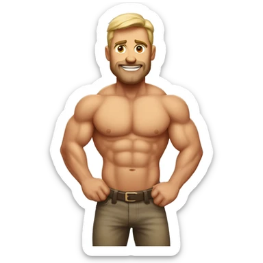 muscular Australian dad sticker