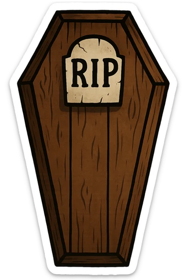 Halloween coffin, rip, remove background sticker