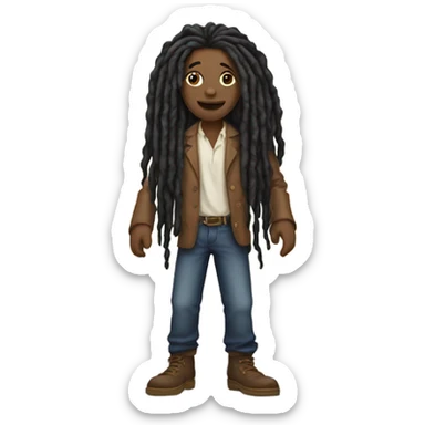 Flirty Light skin black person with dreads sticker