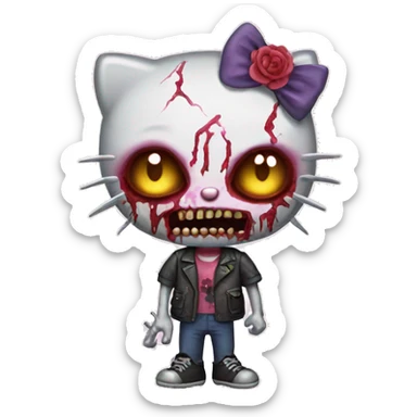 Hello kitty zombie sticker