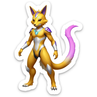  Shiny Colorful Futuristic Detailed Renamon (full body) sticker