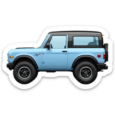 light blue new ford bronco  sticker