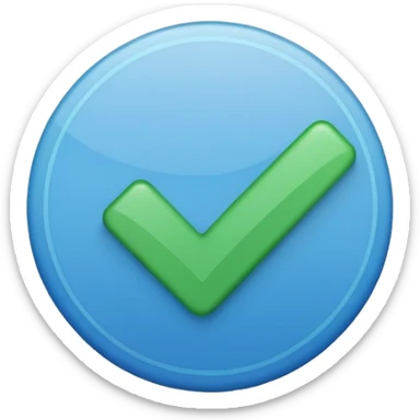 blue circle with a checkmark in the middle sticker