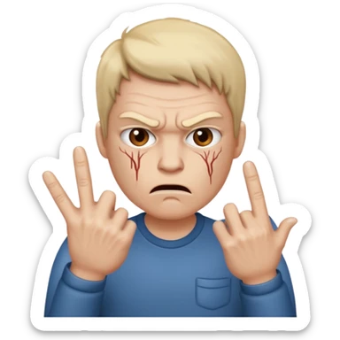 Una cara enojada y nerviosa con estas 2 manos 🖕🏻🖕🏻 sticker